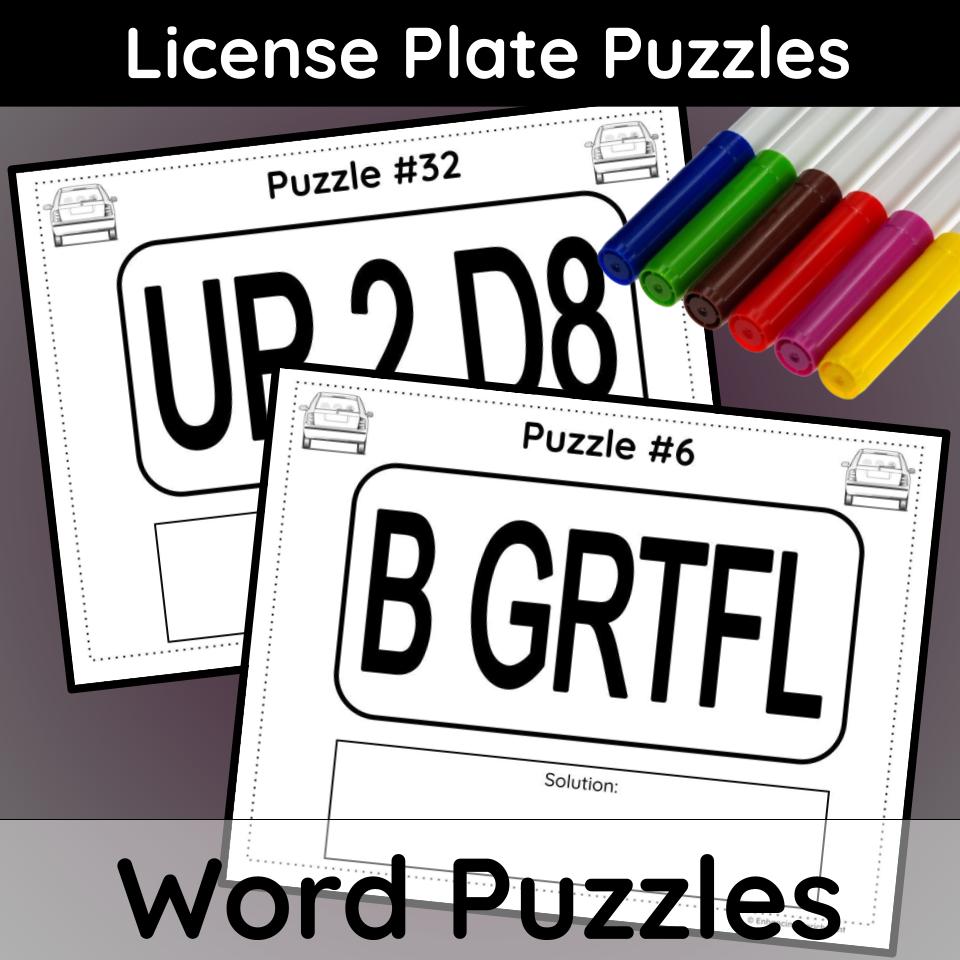 License Plate Word Puzzles