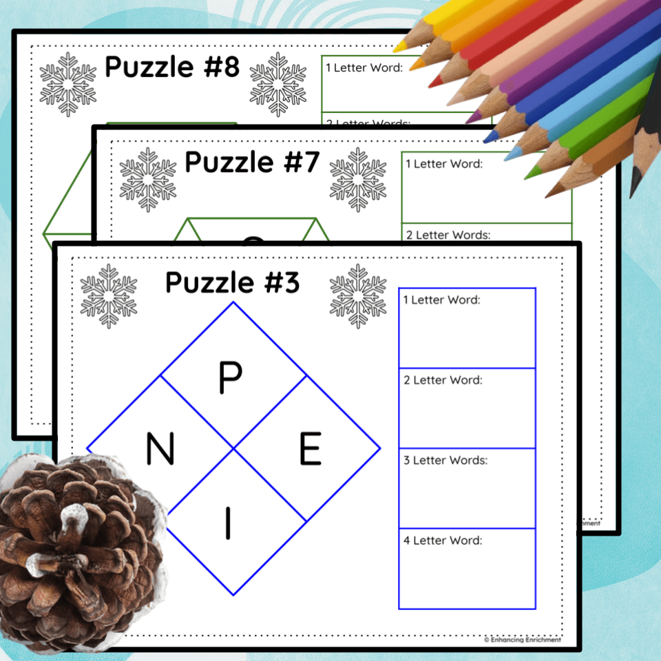 Winter Word Scramble Puzzles
