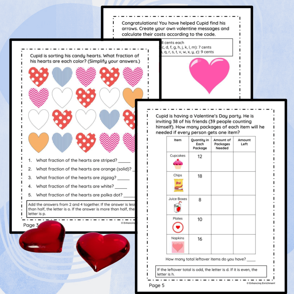 Cupid's Arrows Math Mystery