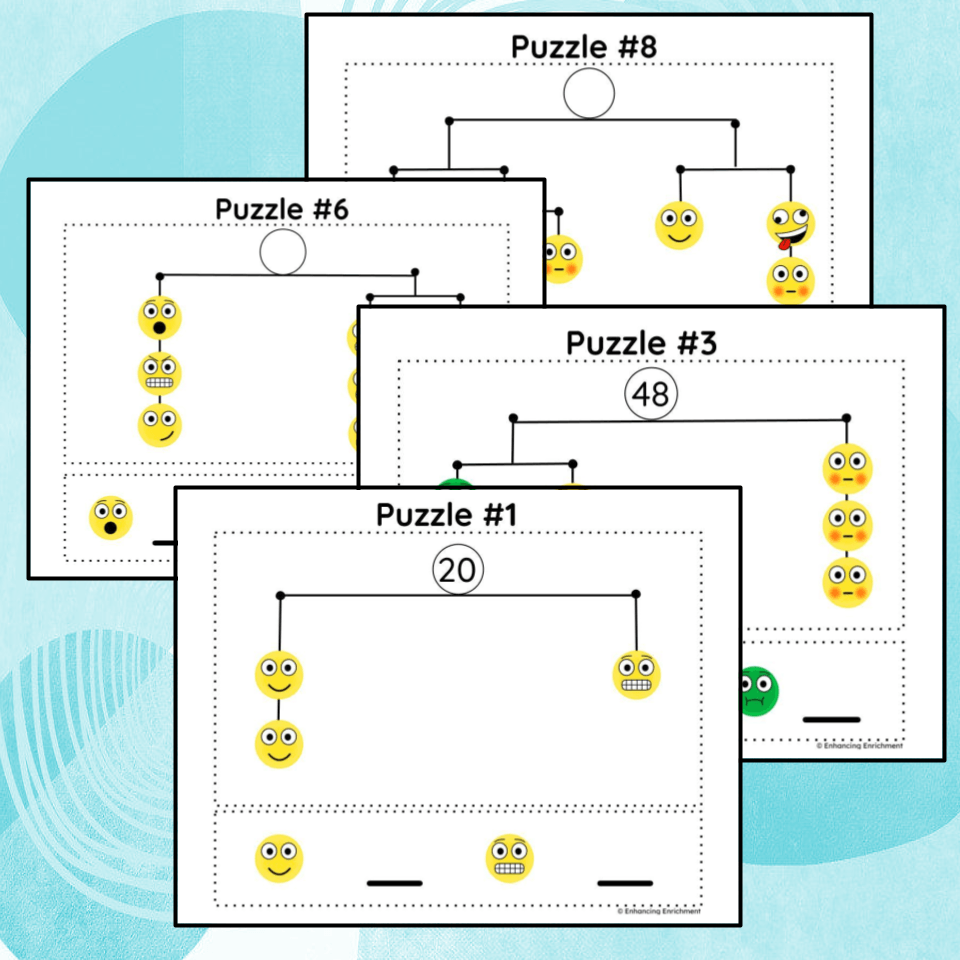 Emoji Mobile Math Puzzles